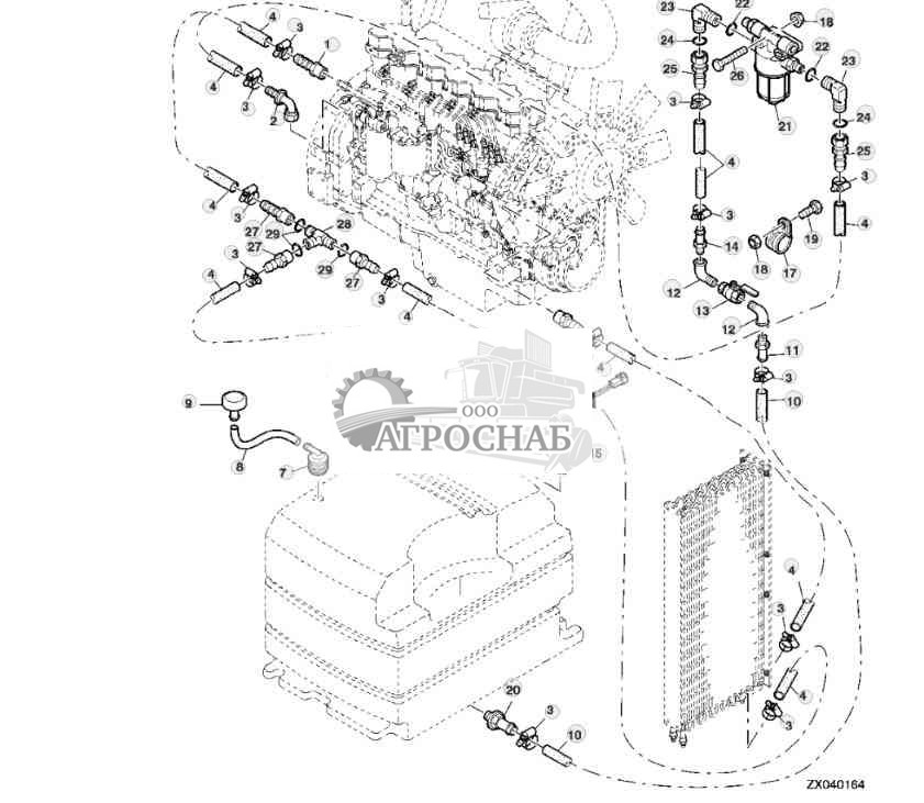 FUEL SYSTEM COMPONENTS (1100 LITER) WITHOUT EXHAUST GAS RECIRCULATION 